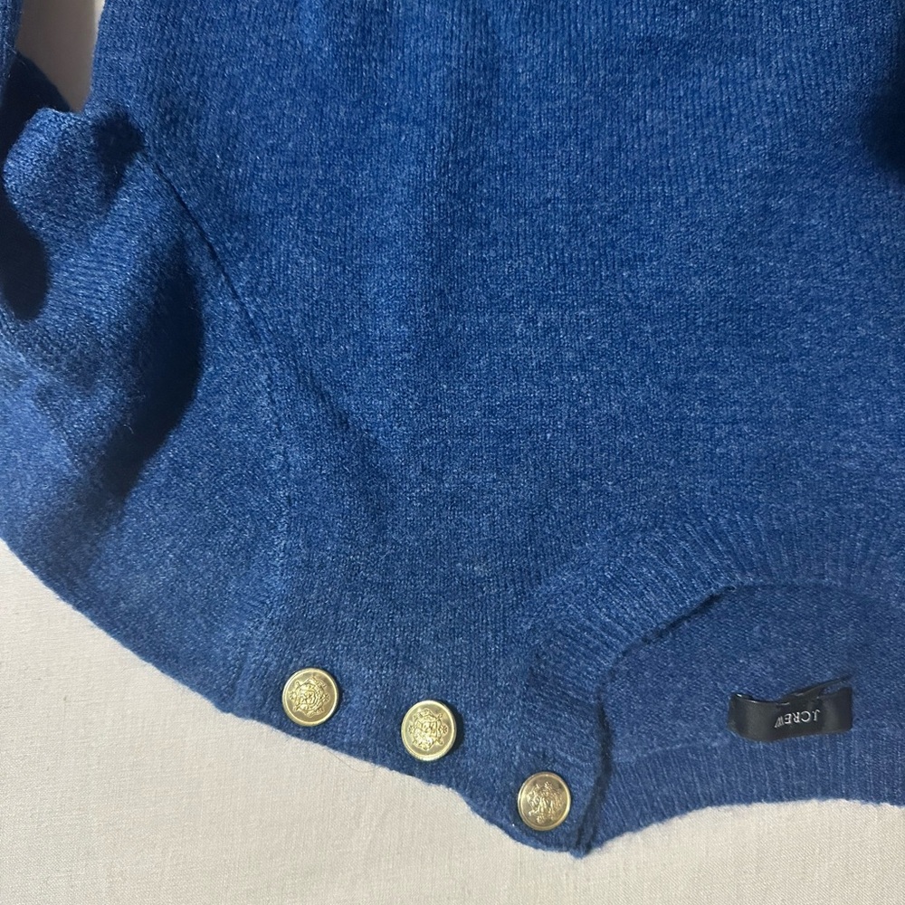 J. Crew Royal Blue Sweater with Gold Button Accents - Picture 7 of 10